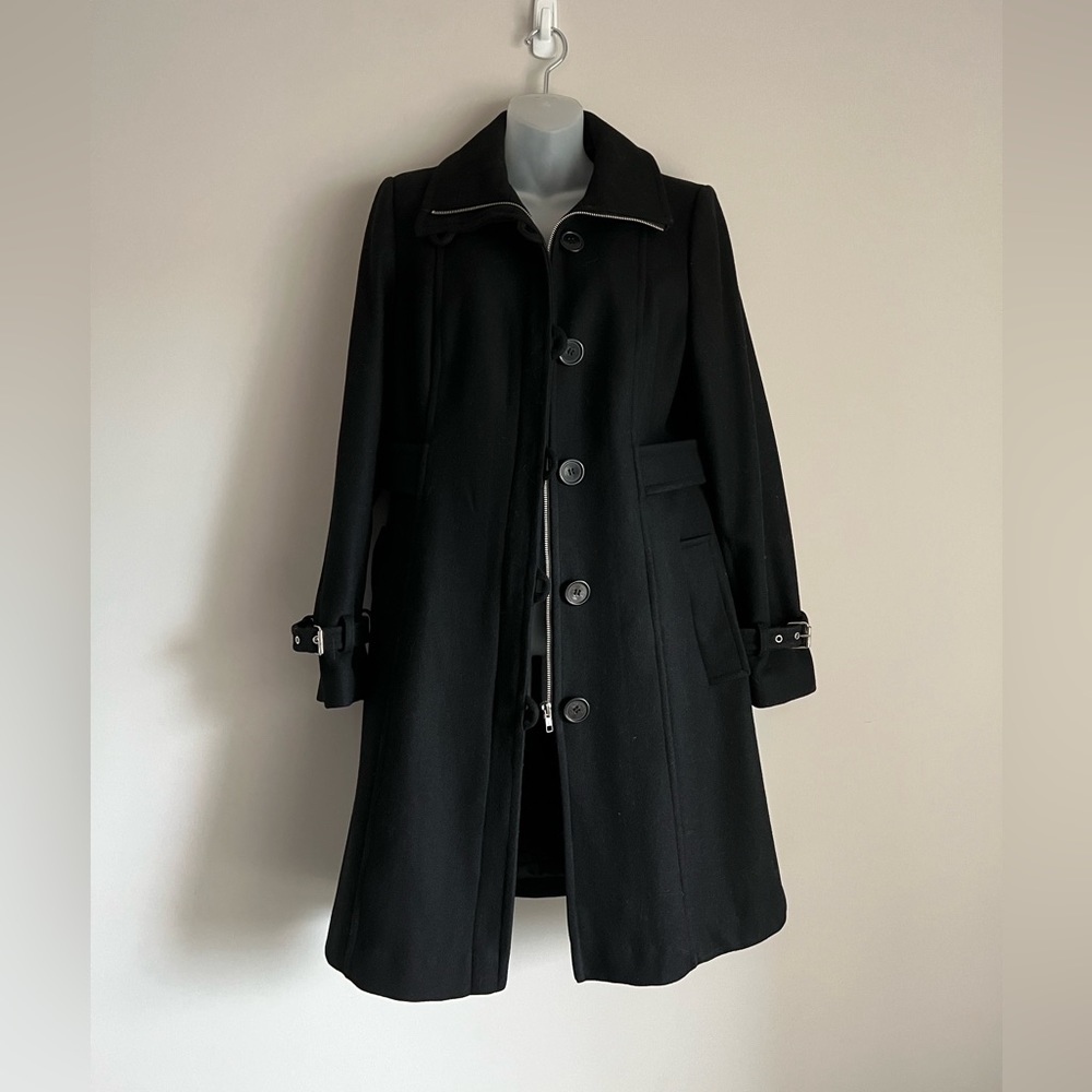Melanie Lyne “Novelti” heavy wool-blend long winter coat